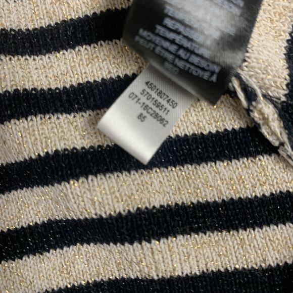 Chico's Travelers Sweater Women 2 Medium Cardigan Knit Jacket Striped Open Front - Picture 6 of 8